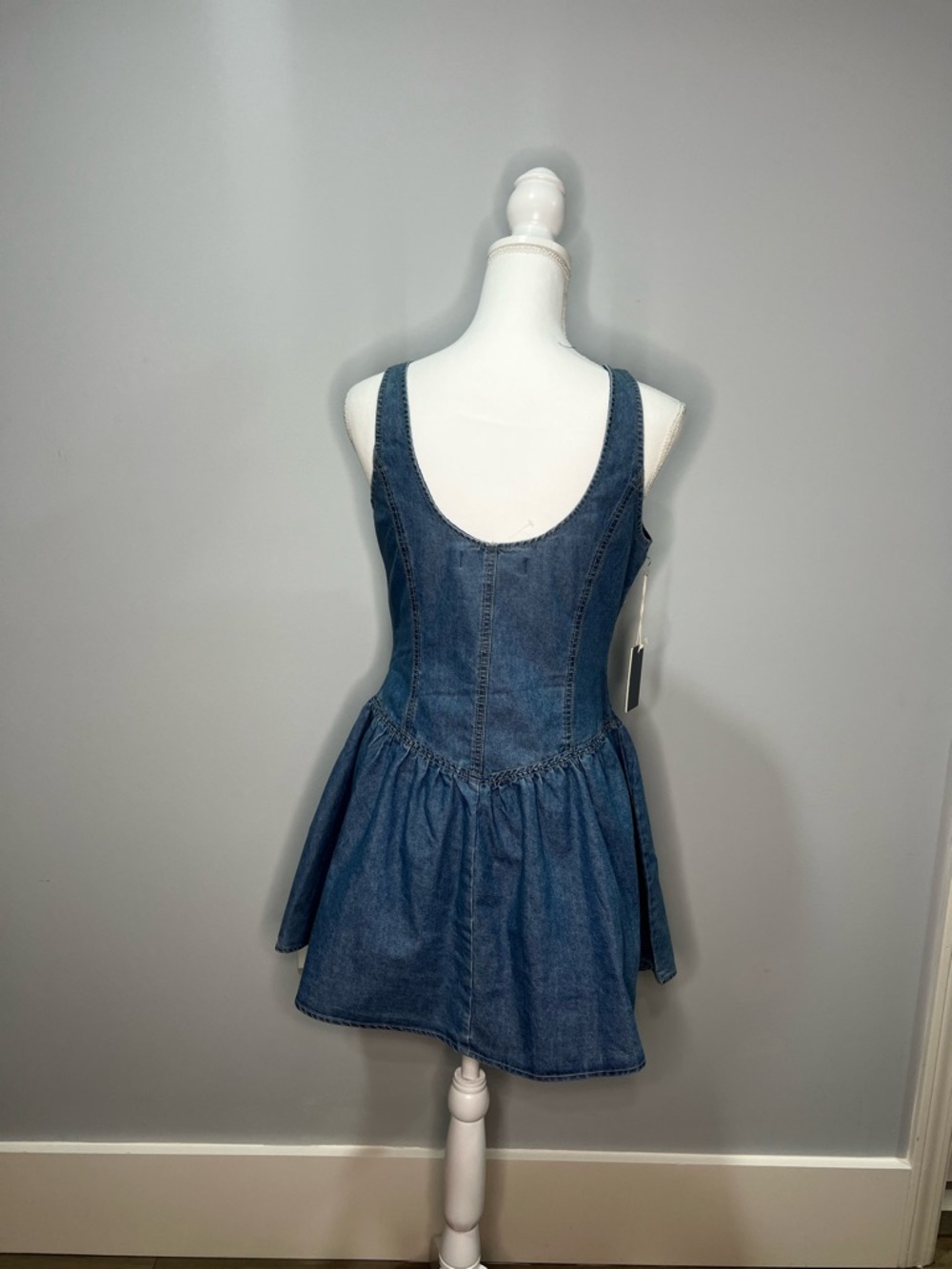 Women Denim Tank Dress in Blue
